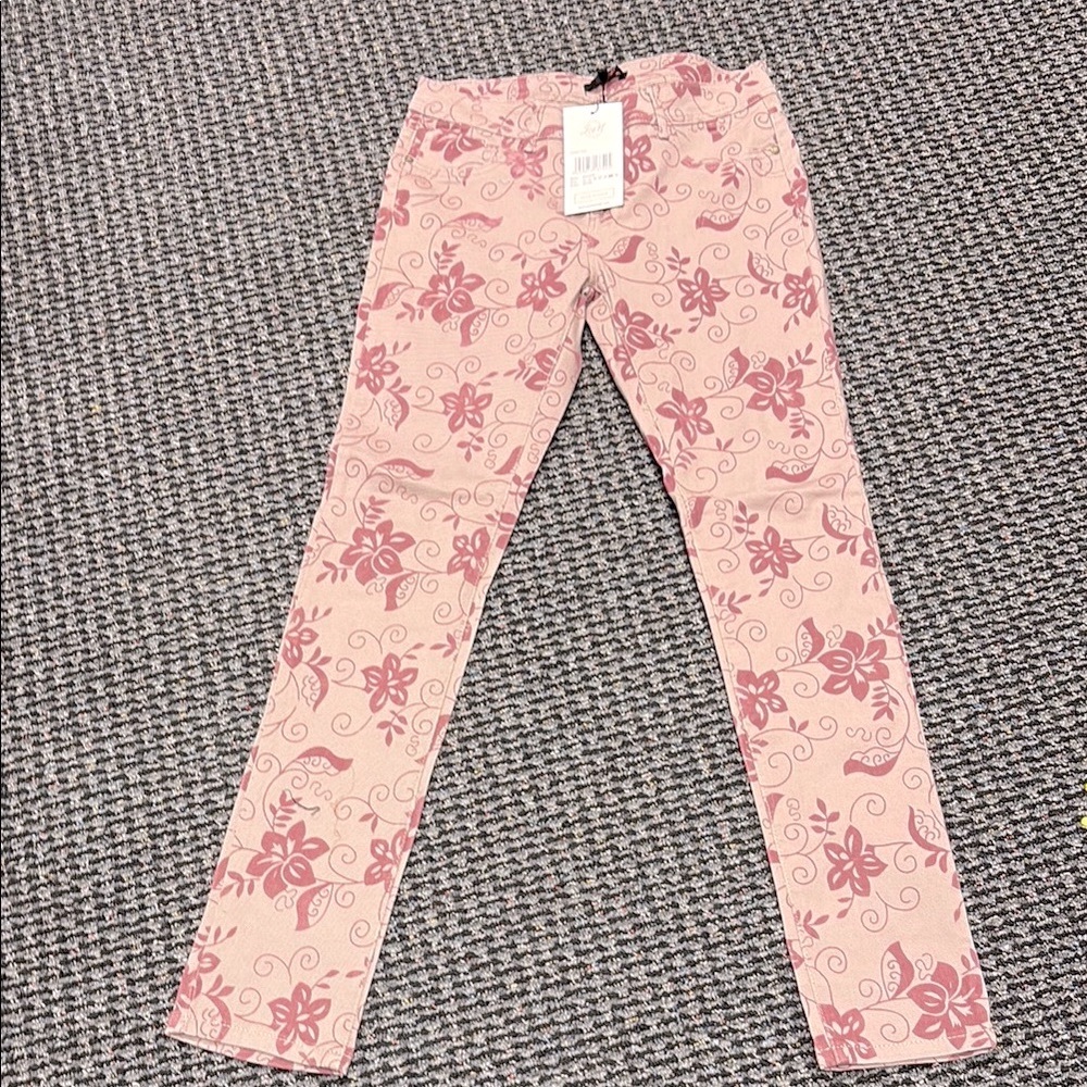 Floral Pink Skinny Pants